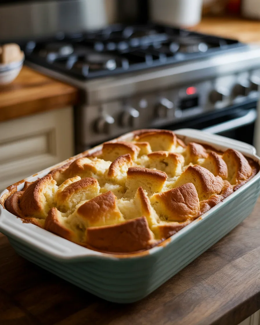 GRANDMA’S OLD-FASHIONED BREAD PUDDING WITH VANILLA SAUCE