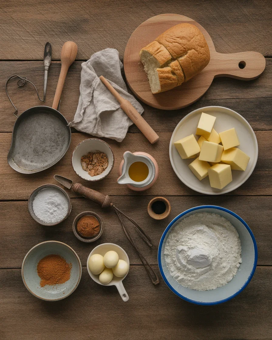 GRANDMA’S OLD-FASHIONED BREAD PUDDING WITH VANILLA SAUCE