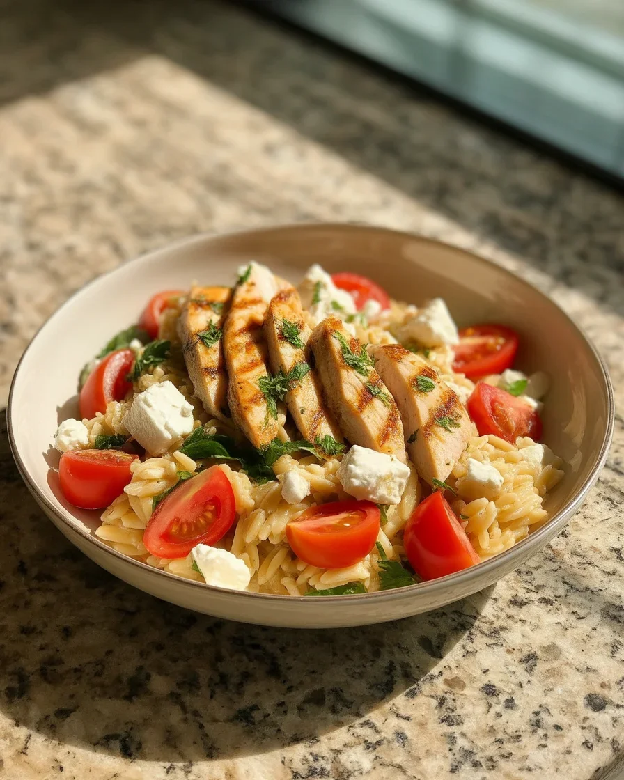 Greek Chicken Orzo Delight