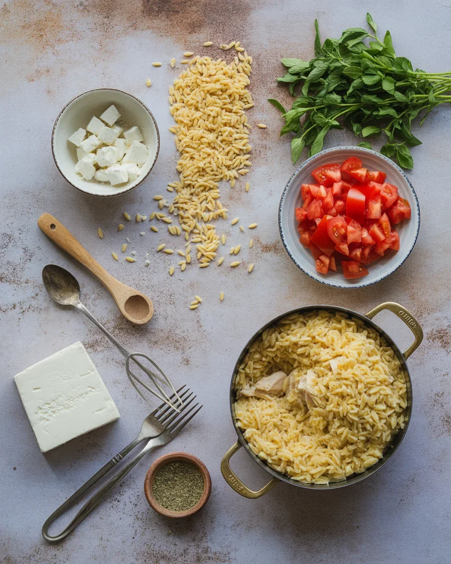Greek Chicken Orzo Delight