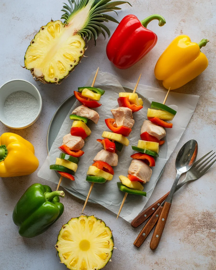 Hawaiian Chicken Bacon Pineapple Kebabs Recipe