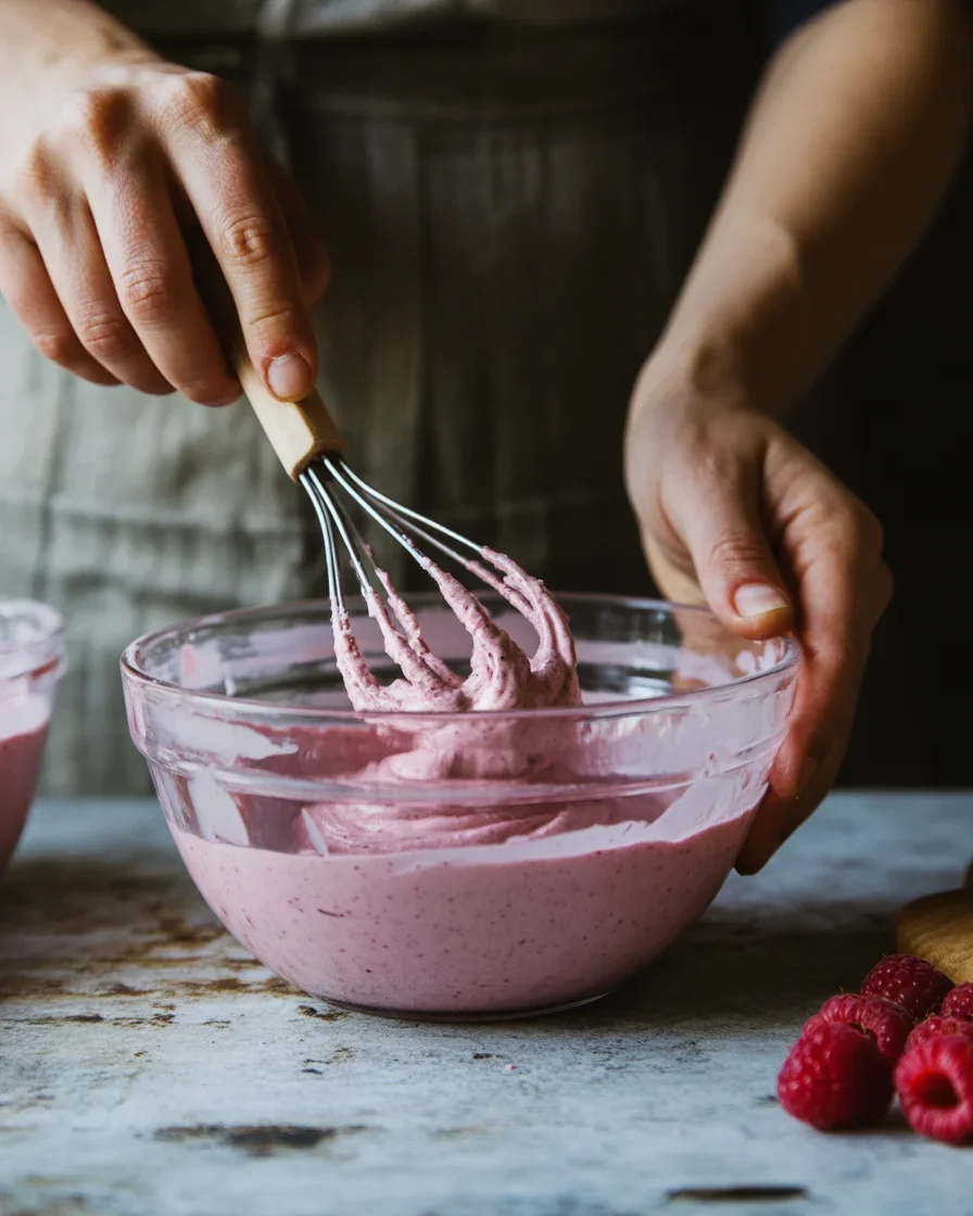 Heart-Shaped Brownies with Fresh Raspberry Buttercream