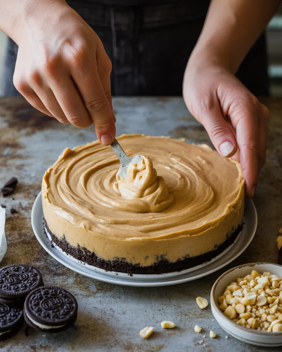 No-Bake Buckeye Cheesecake Bars