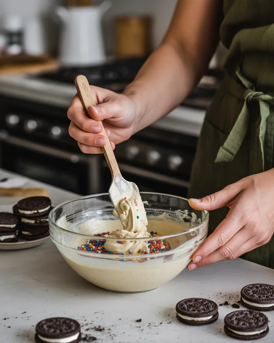 No-Bake Funfetti Oreo Icebox Cake