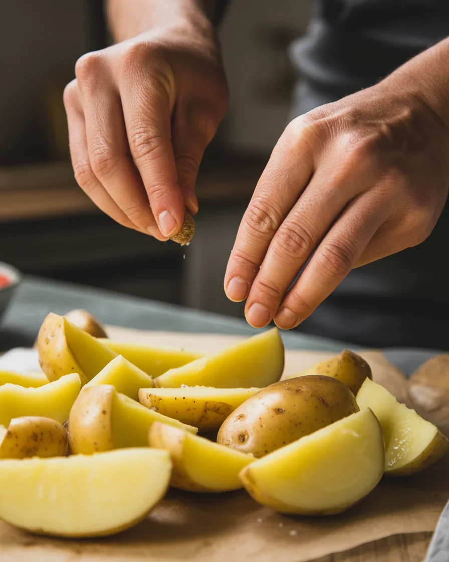 OVEN FRIED POTATOES AND ONIONS