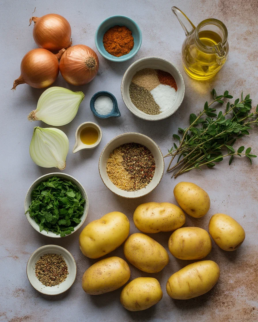OVEN FRIED POTATOES AND ONIONS