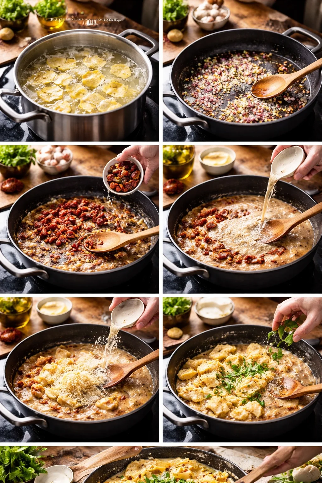 Ravioli with Sun Dried Tomato Cream Sauce