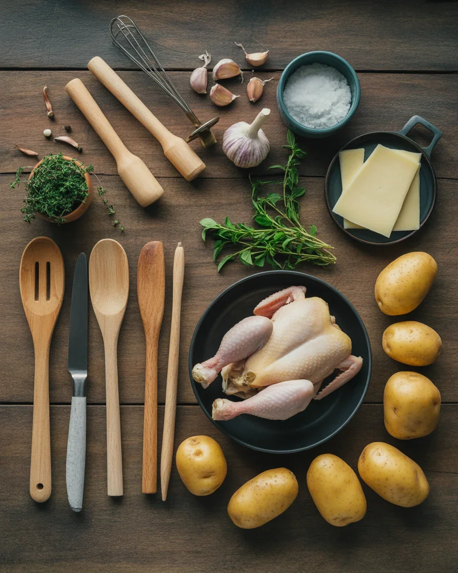 Skillet Garlic Parmesan Chicken with Crispy Potatoes