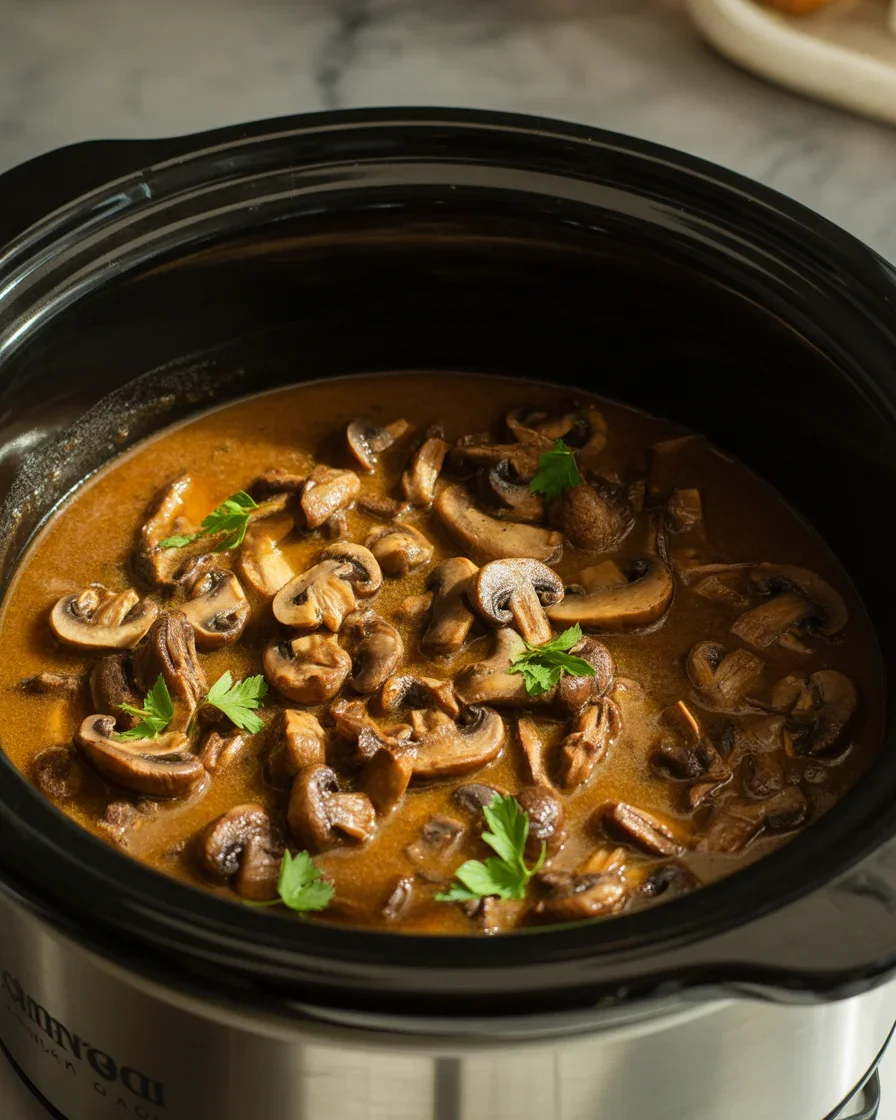 Slow Cooker Mushroom Stroganoff