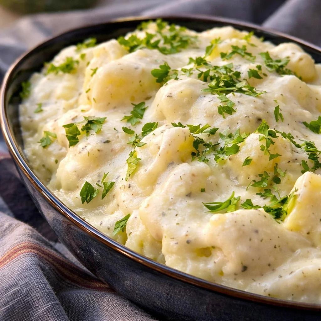 Delicious Victorian Stewed Potatoes cooked in milk with butter and spices.