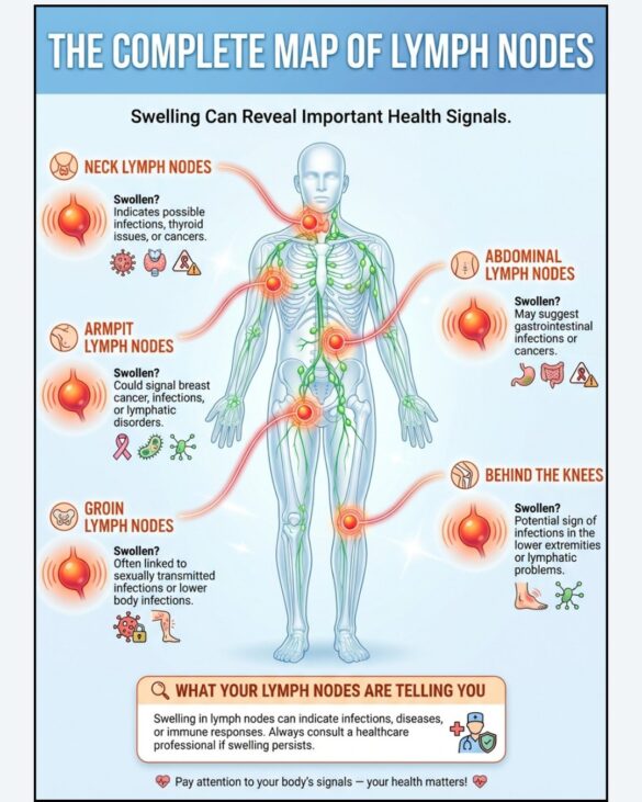 The Complete Map Of Lymph Nodes And What Swelling In Each Area Indicates