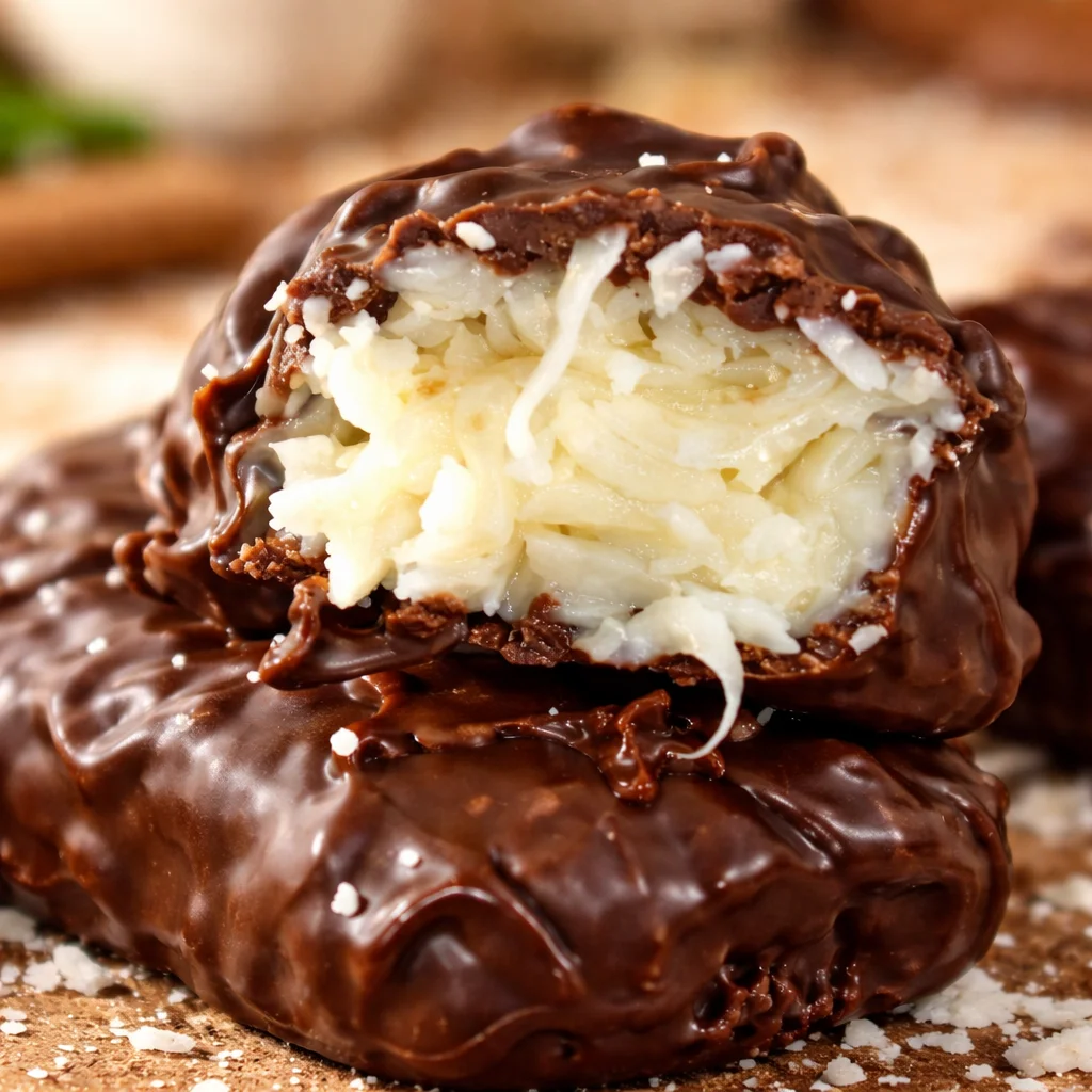 3-INGREDIENT Homemade MOUNDS Bars with chocolate and coconut filling