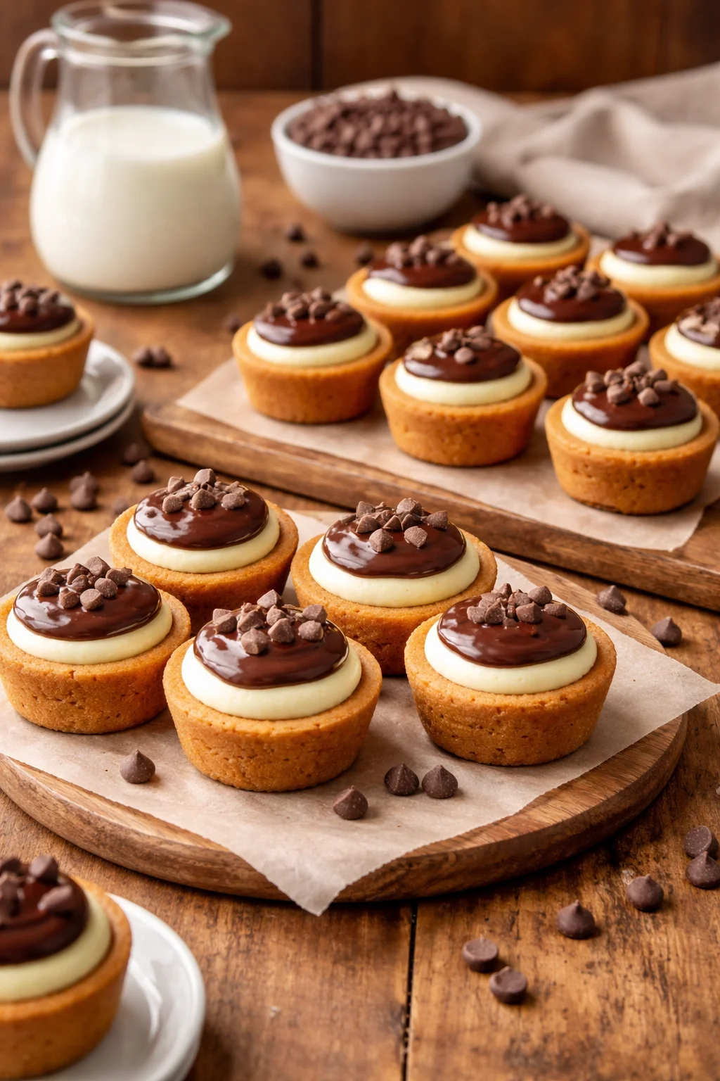 Boston Cream Pie Cookie Cups