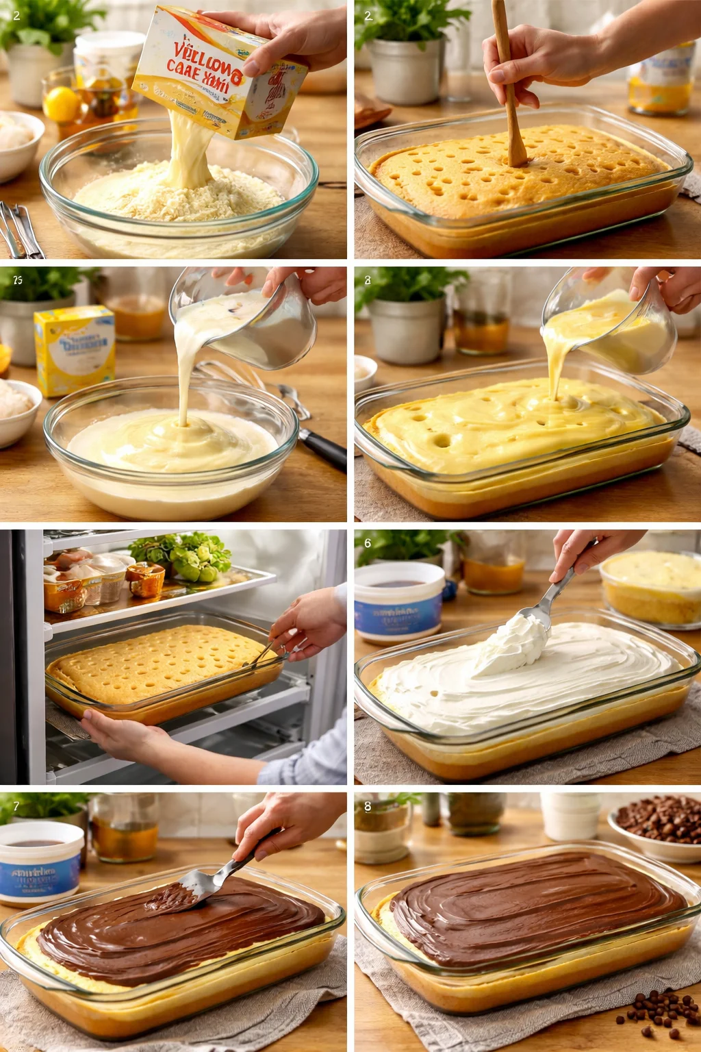 Boston Cream Poke Cake