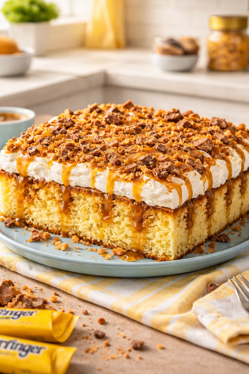 BUTTERFINGER POKE CAKE
