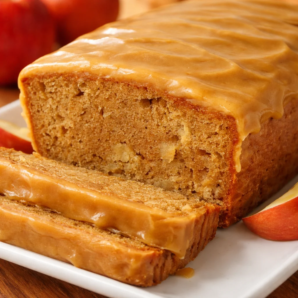 Moist Caramel Apple Bread loaded with spiced apples and a rich caramel glaze.