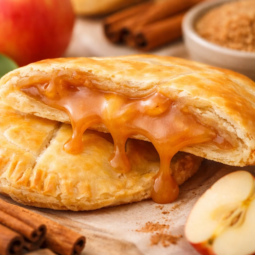 Delicious Caramel Apple Hand Pies filled with cinnamon apples and salted caramel sauce.