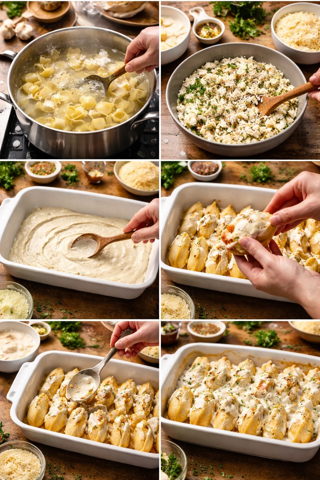 Chicken Alfredo Stuffed Shells