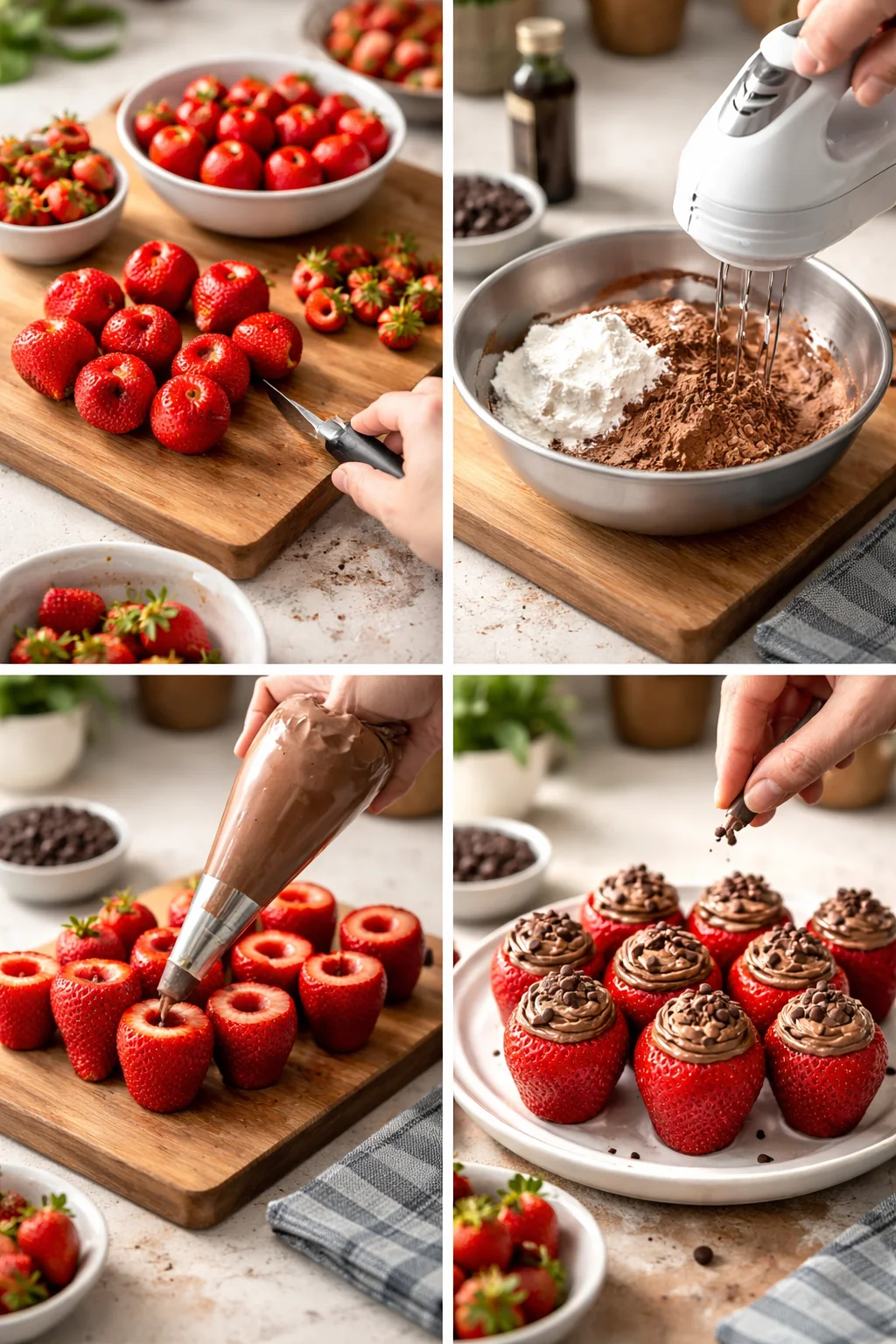CHOCOLATE CHEESECAKE STUFFED STRAWBERRIES