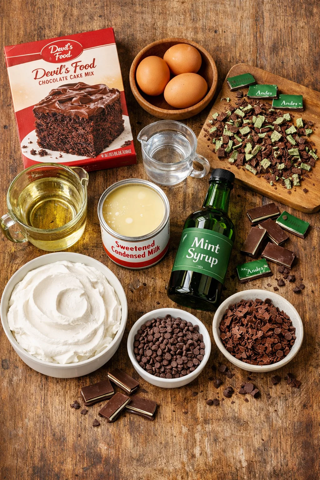 CHOCOLATE MINT POKE CAKE