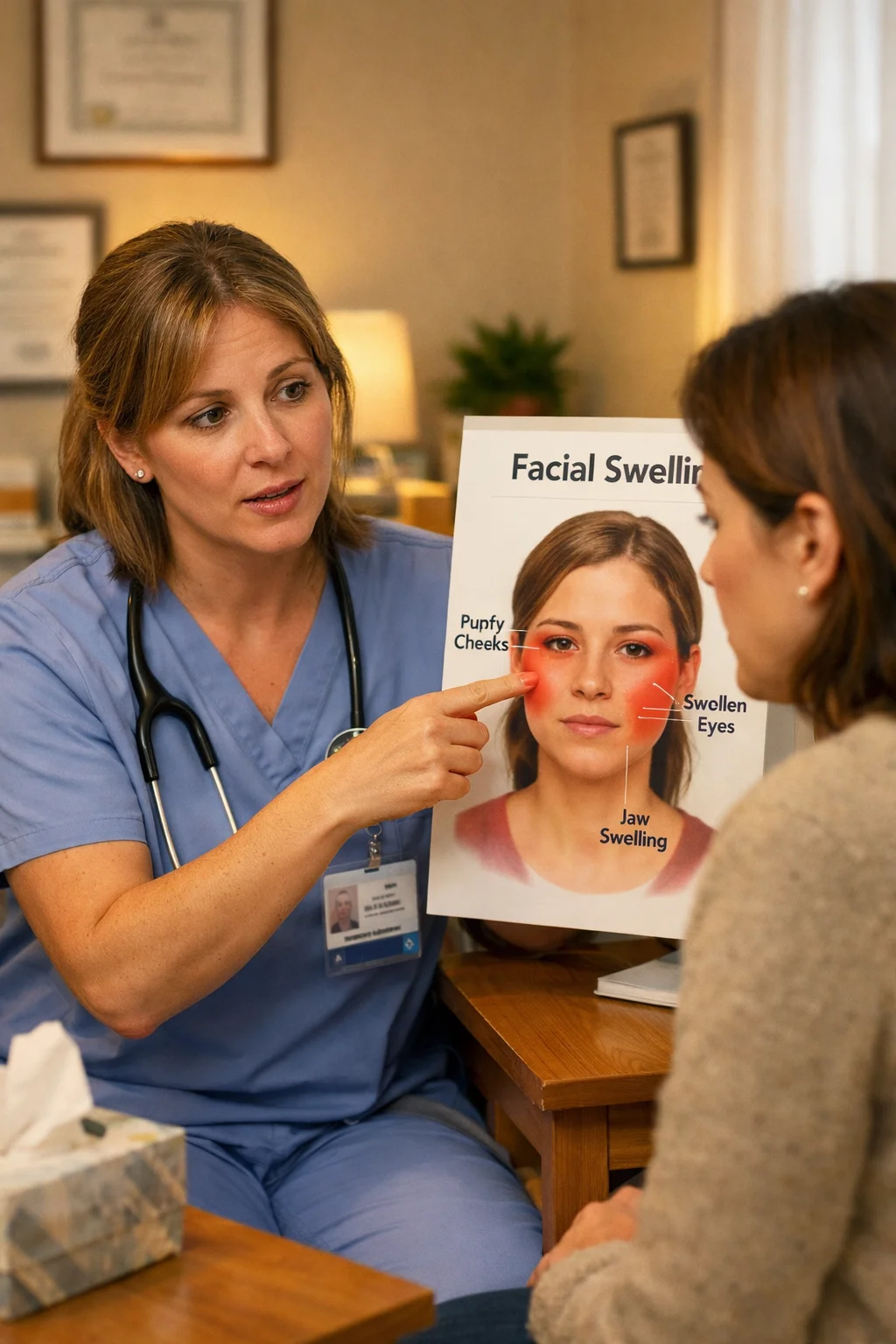 Face Swelling locations and what Each Means