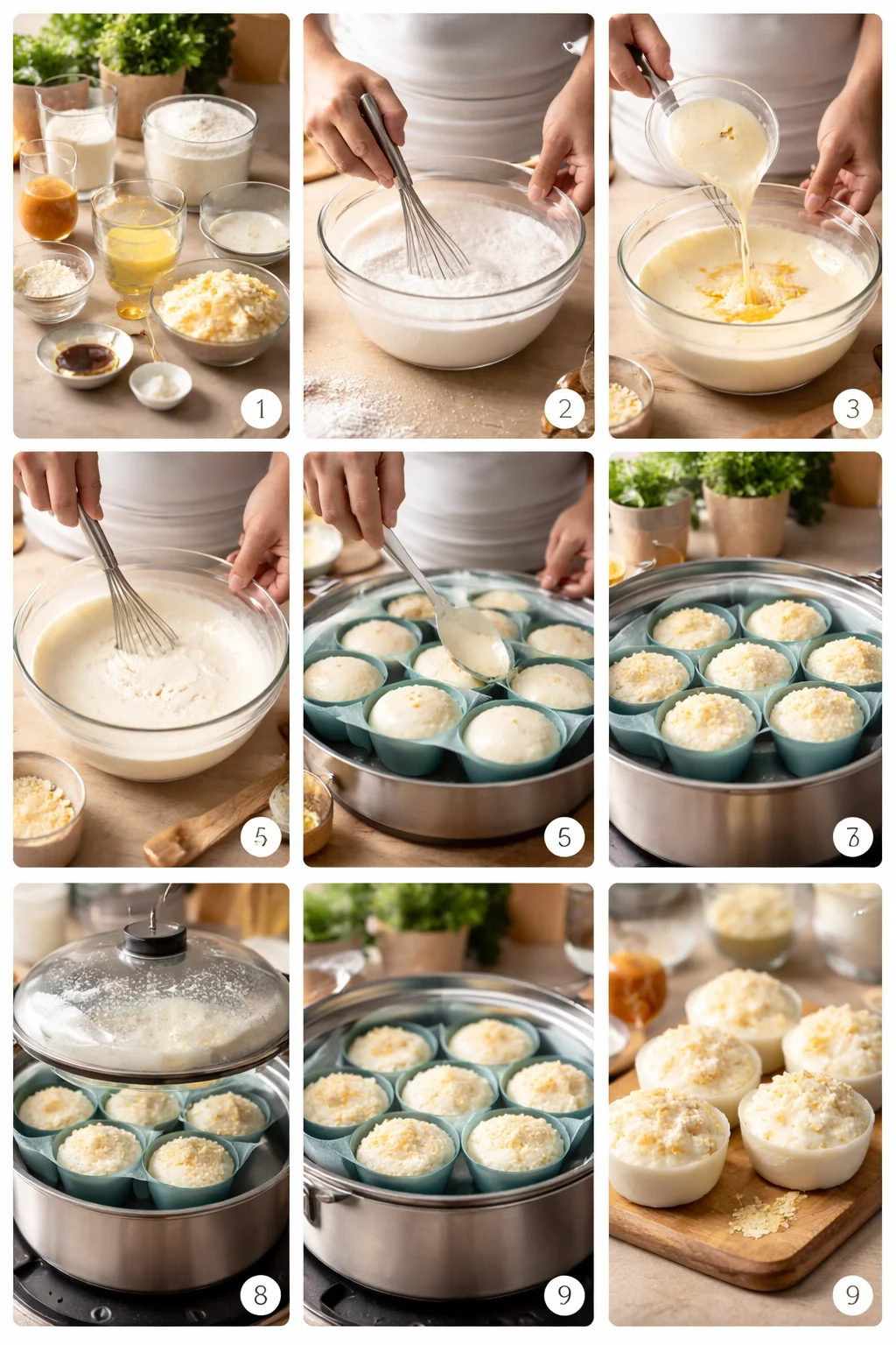 Fluffy Steamed Rice Cakes (Puto Bigas)
