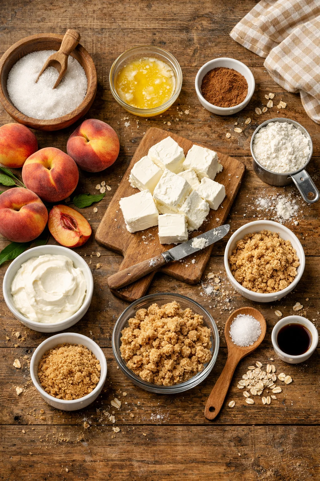 Mini Peach Cobbler Cheesecake Bites