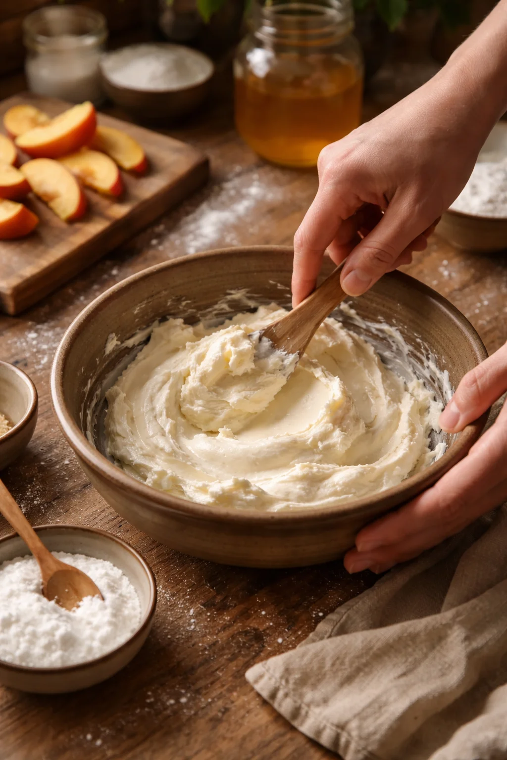 Mini Peach Cobbler Cheesecake Bites