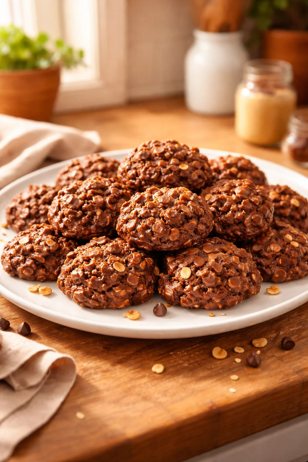 No-Bake Chocolate Peanut Butter Cookies