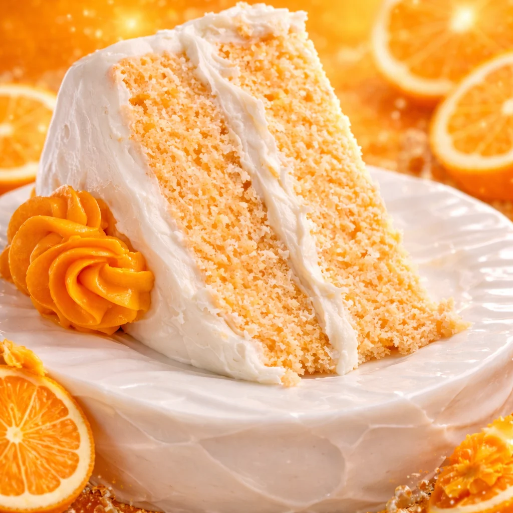 Delicious Orange Crush Cake made with orange soda, box cake mix, and whipped cream