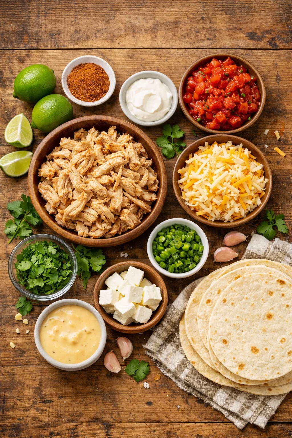 SLOW COOKER QUESO CHICKEN TACOS