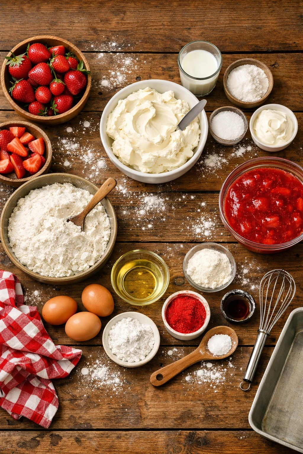 STRAWBERRY CHEESECAKE POKE CAKE