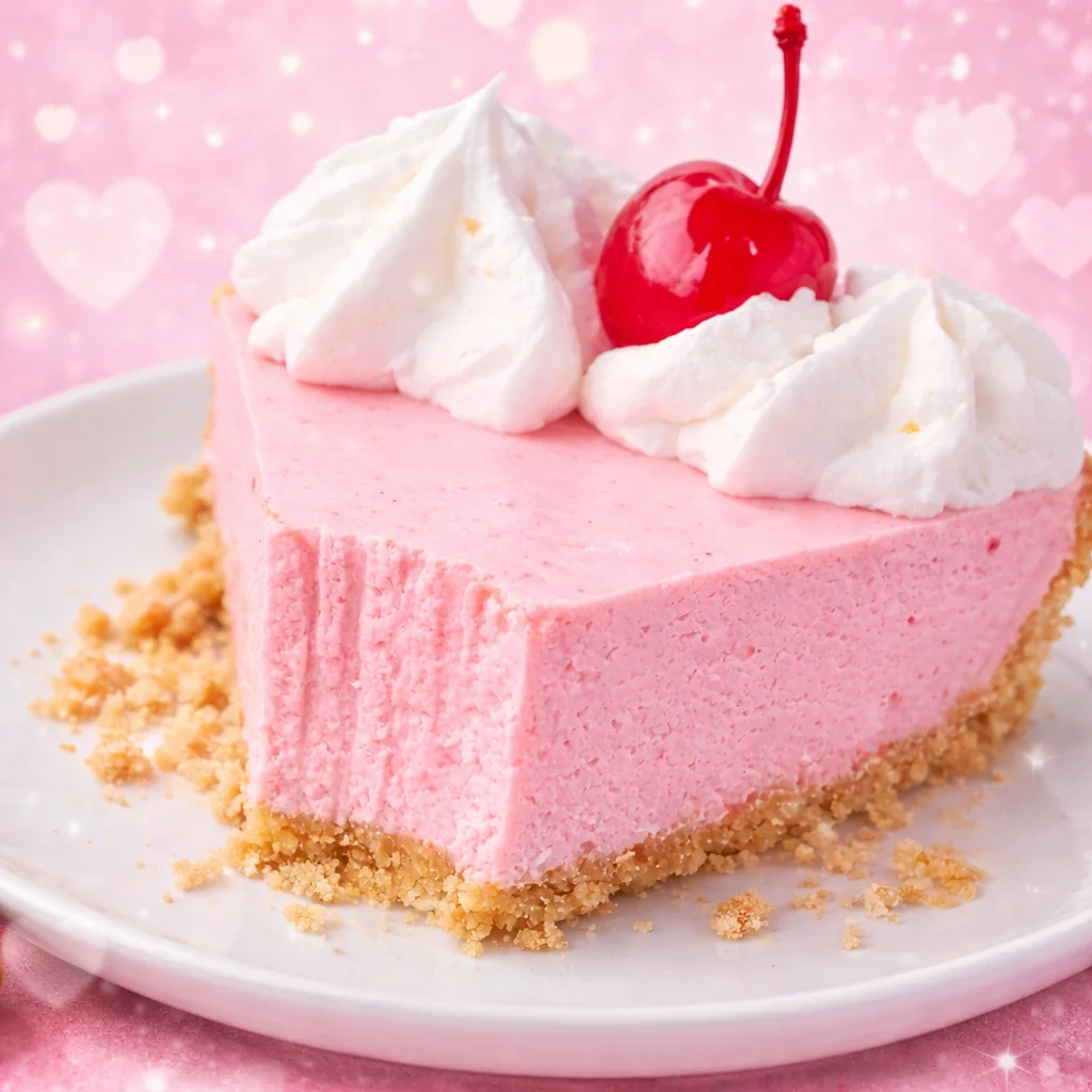 Delicious Strawberry Jello Pie with Cool Whip and a graham cracker crust