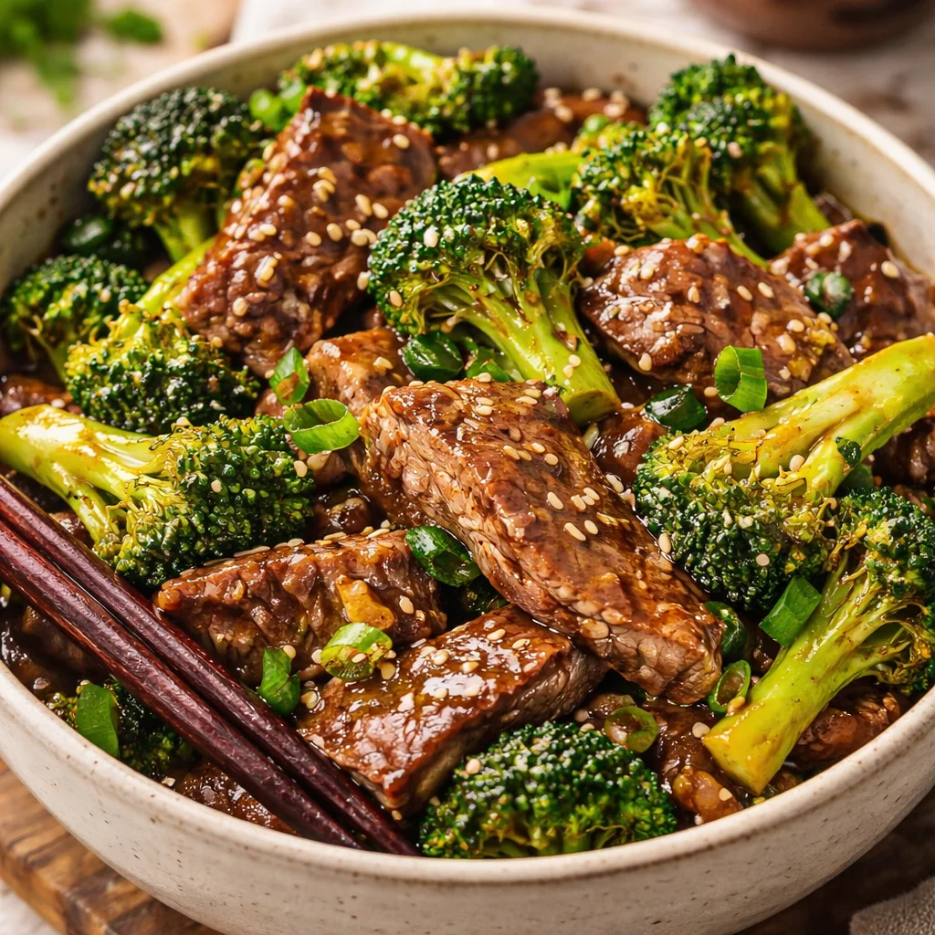 Delicious Beef and Broccoli stir-fry with tender beef and fresh broccoli in savory sauce.