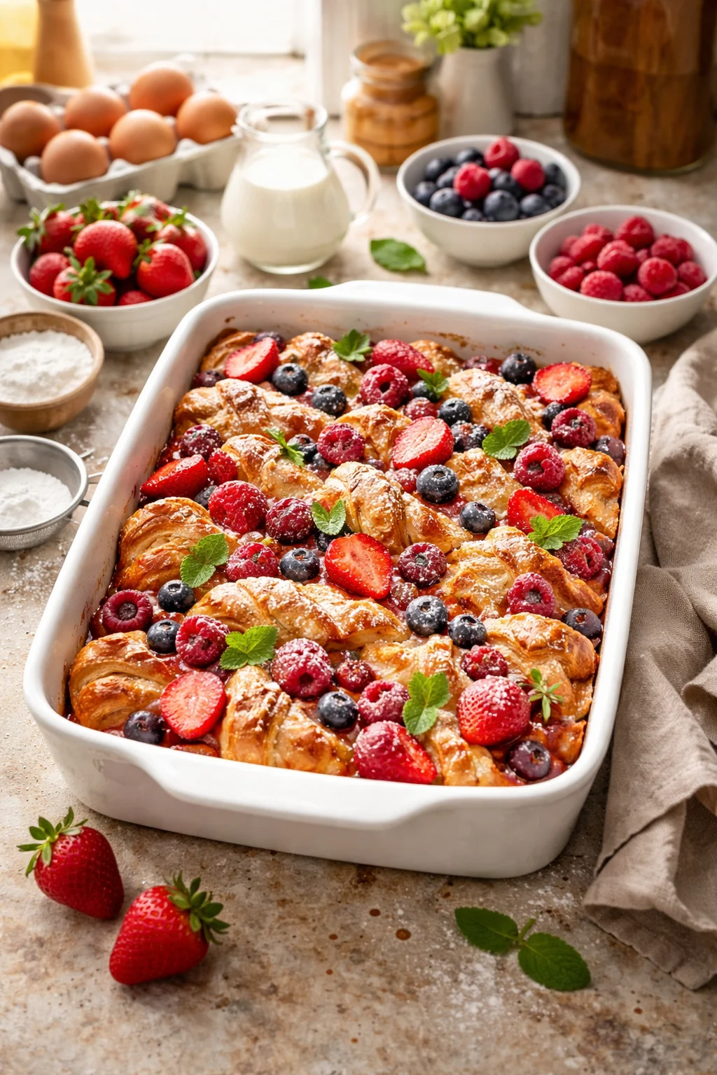 Berry Breakfast Croissant Bake