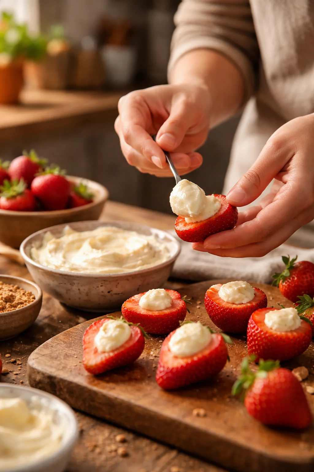 CHEESECAKE DEVILED STRAWBERRIES