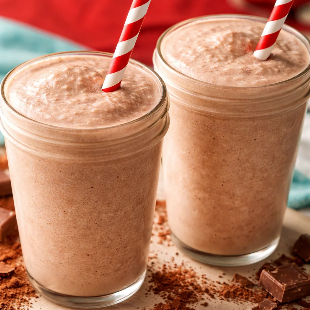 Delicious homemade copycat Wendy's Frosty with chocolate milk and whipped topping