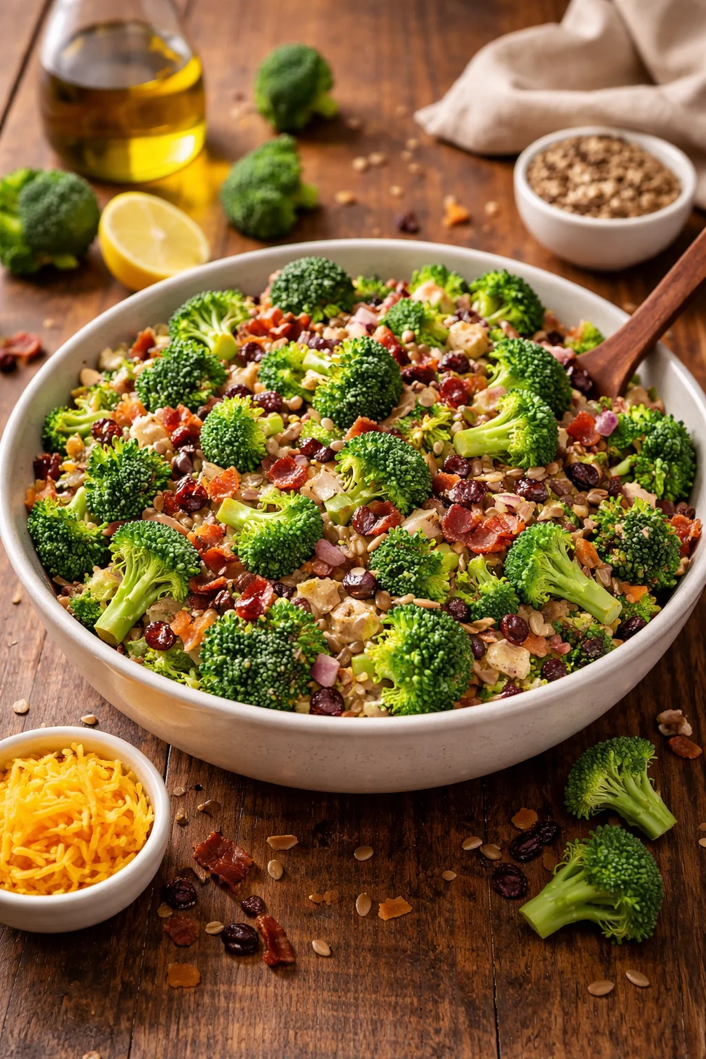 CREAMY BROCCOLI SALAD WITH BACON