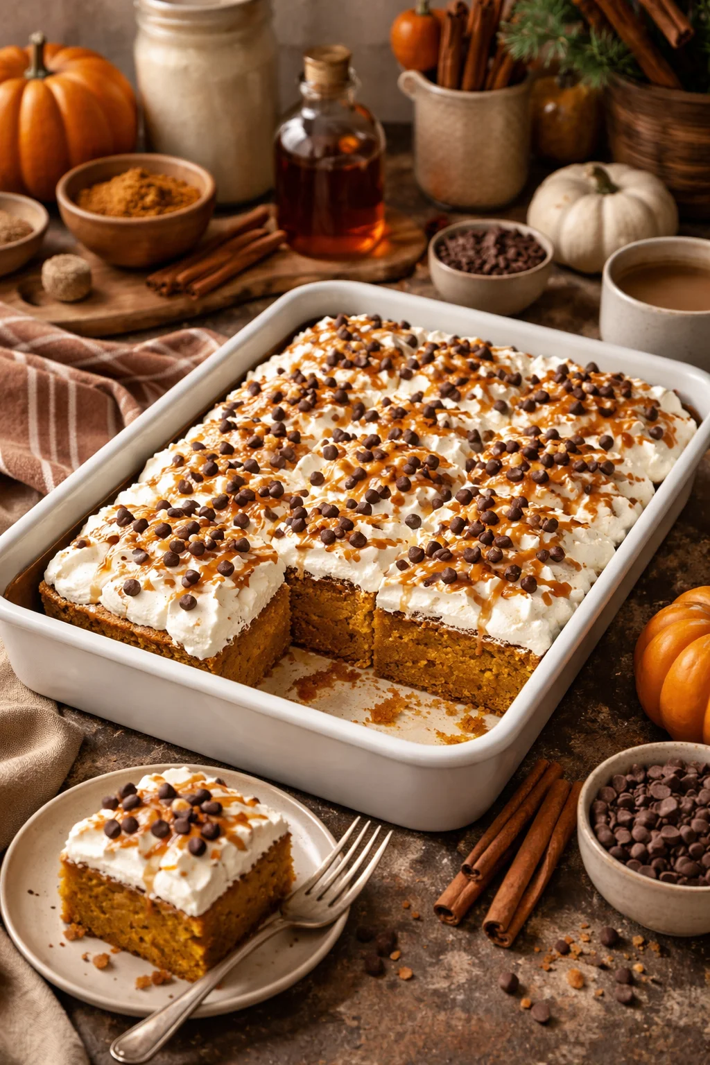 Pumpkin Spice Poke Cake