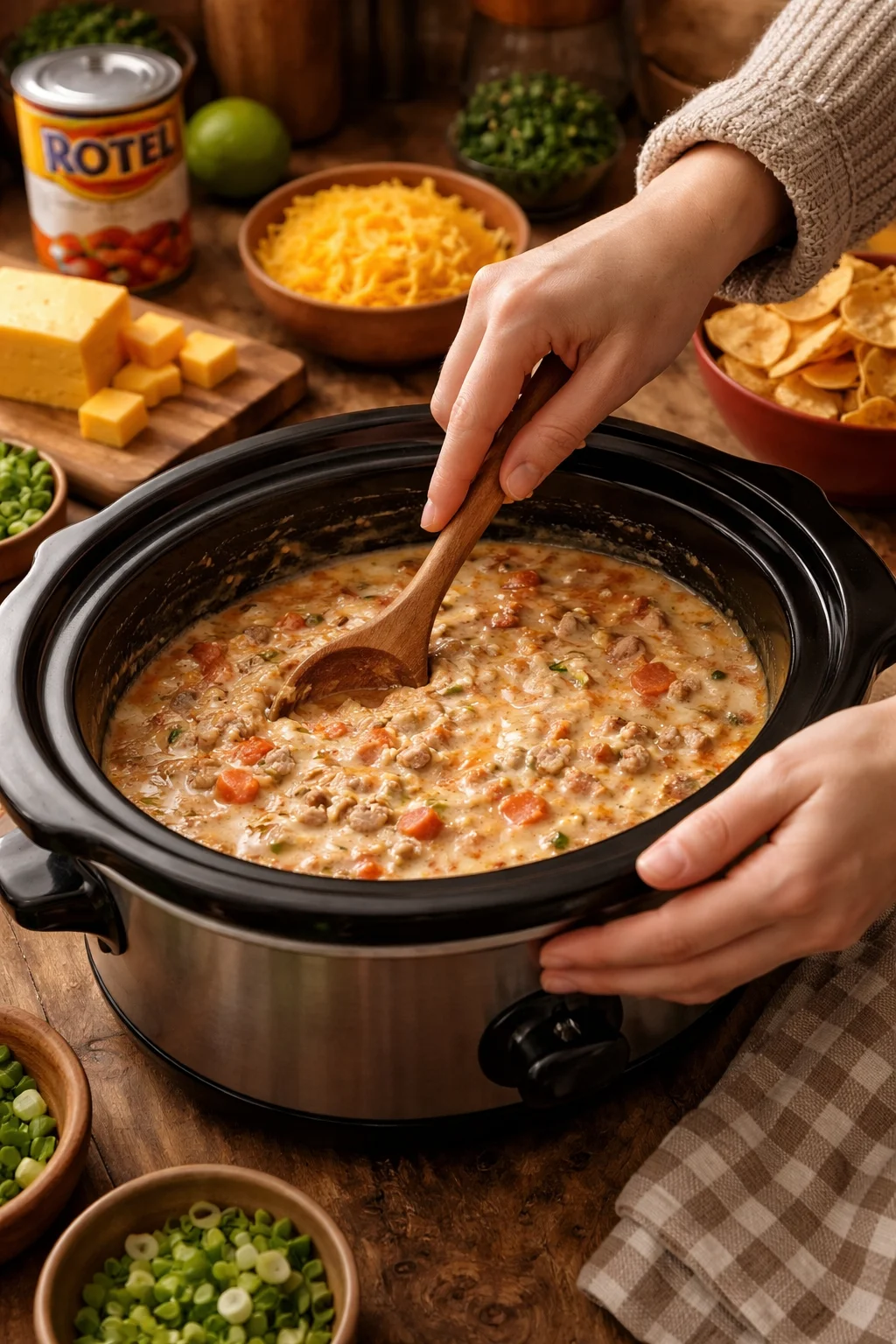 Slow Cooker Rotel Dip