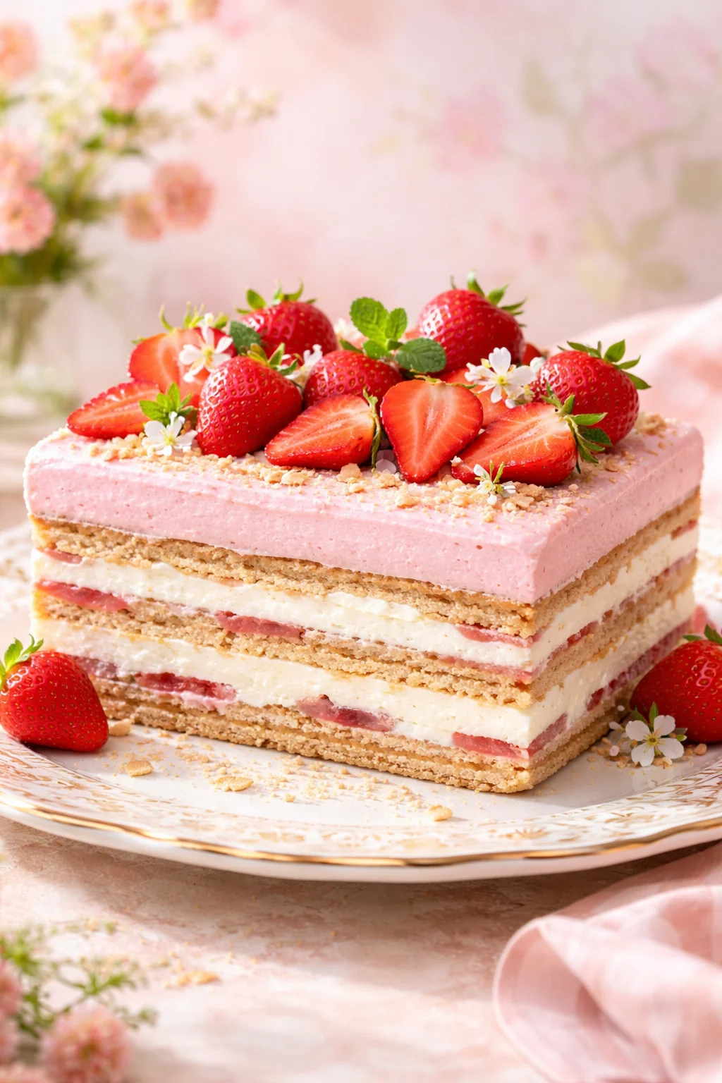Strawberry Eclair Cake