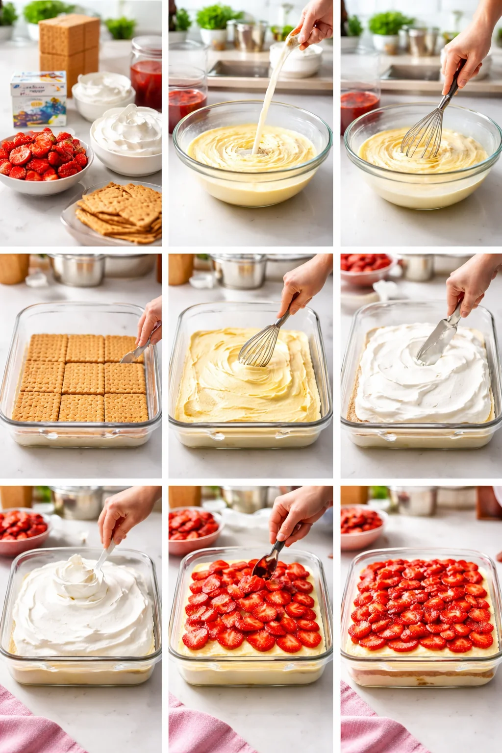 Strawberry Eclair Cake