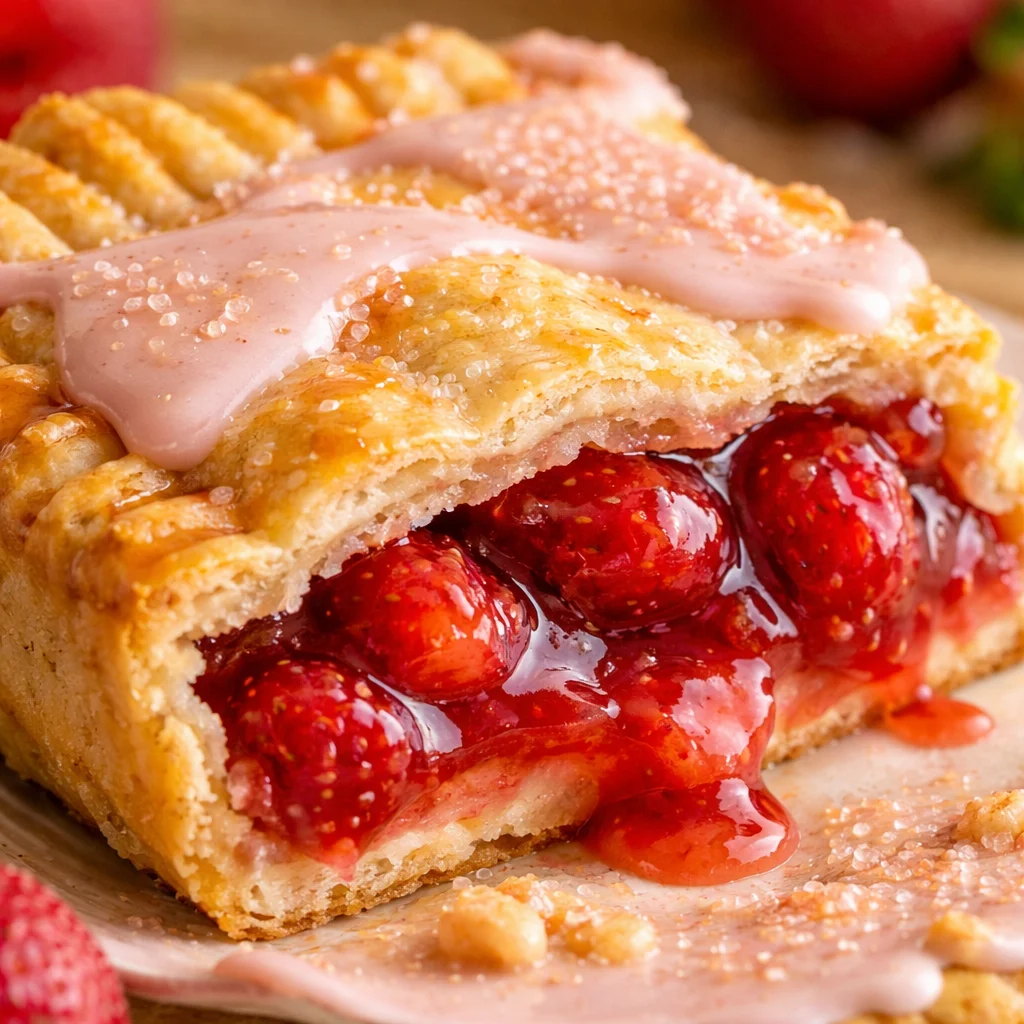 Delicious Strawberry Pop-Tart Pie with sprinkles and a flaky crust