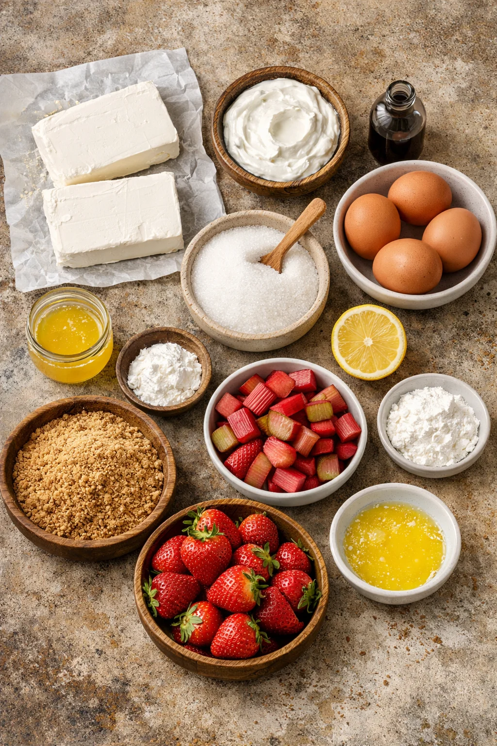 Strawberry Rhubarb Cheesecake