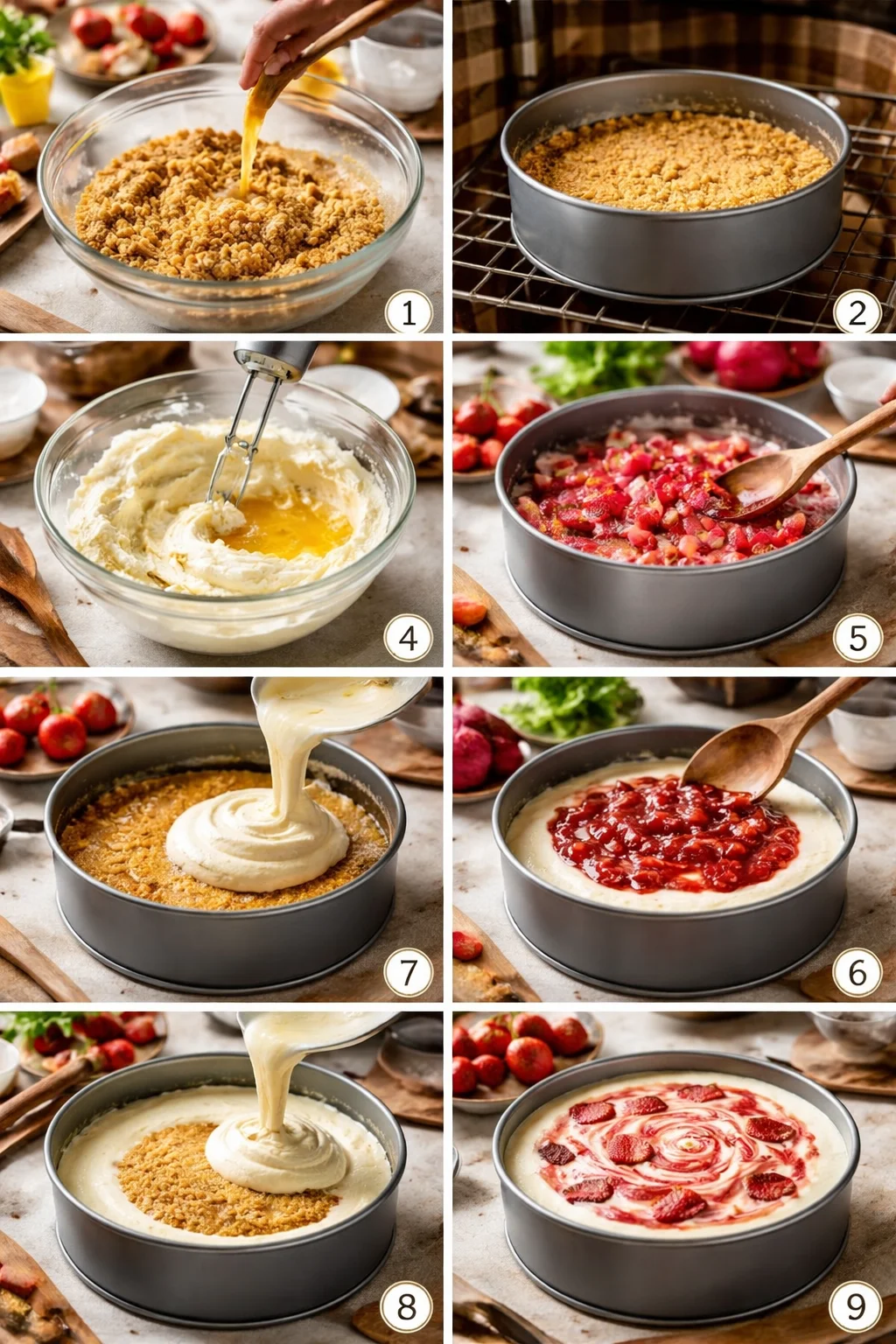 Strawberry Rhubarb Cheesecake