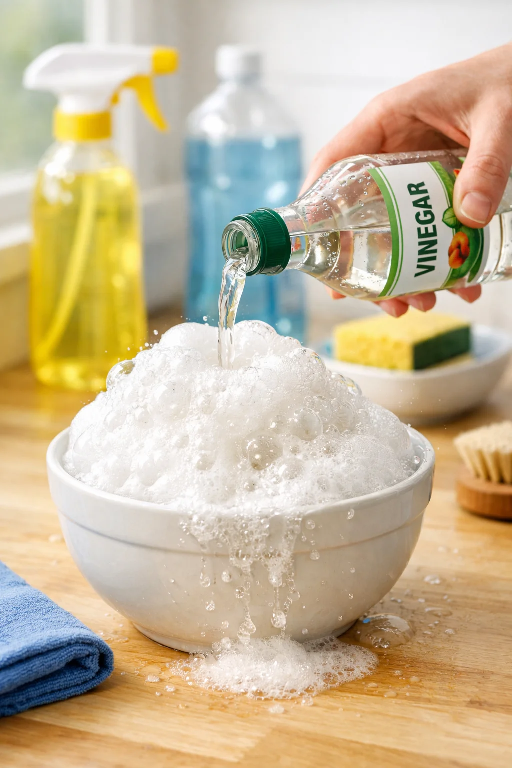 The Chemical Truth About Mixing Vinegar And Baking Soda For Cleaning