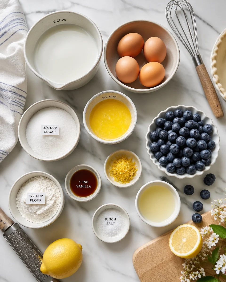 Baby Blueberry Lemon Impossible Pies