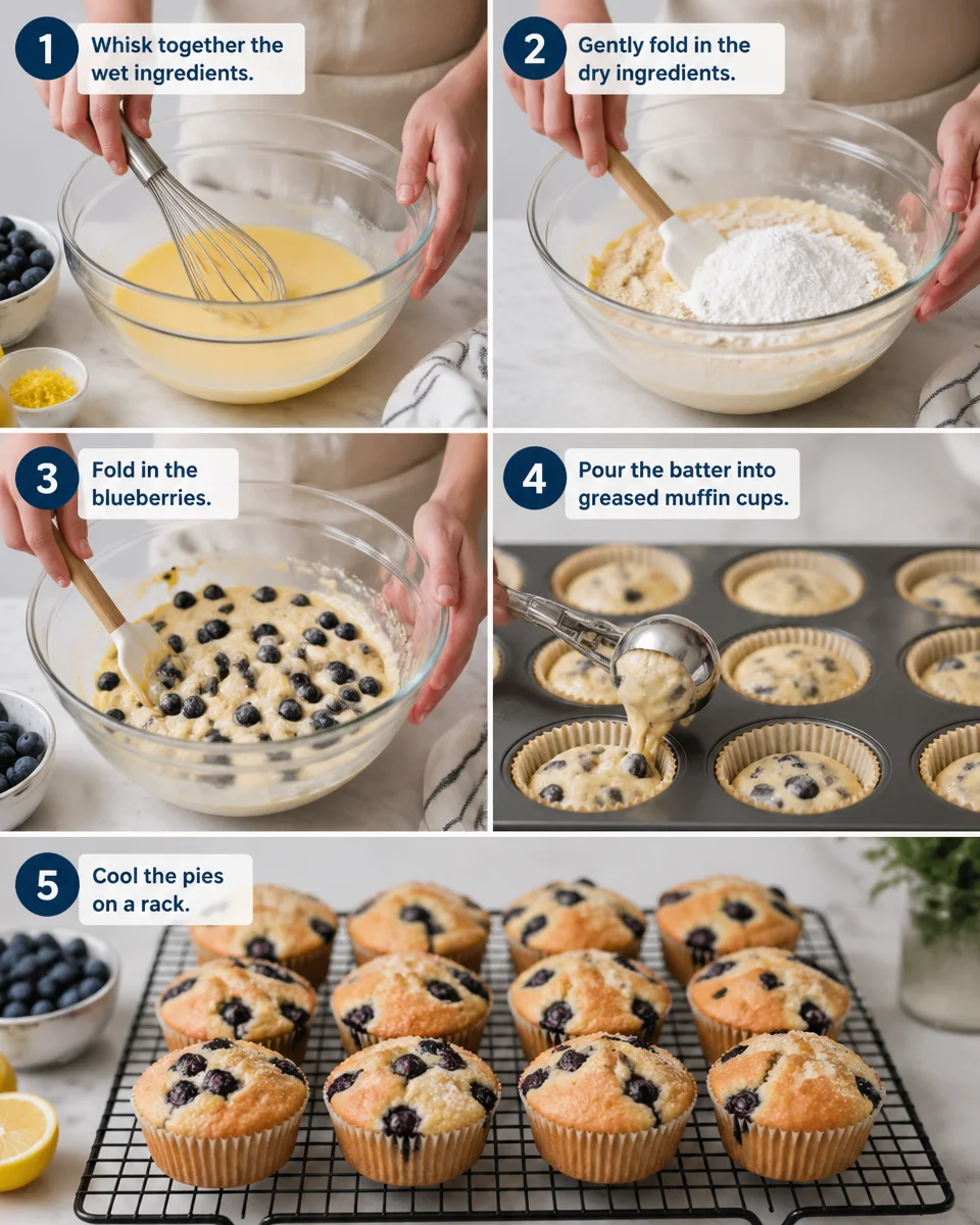 Baby Blueberry Lemon Impossible Pies