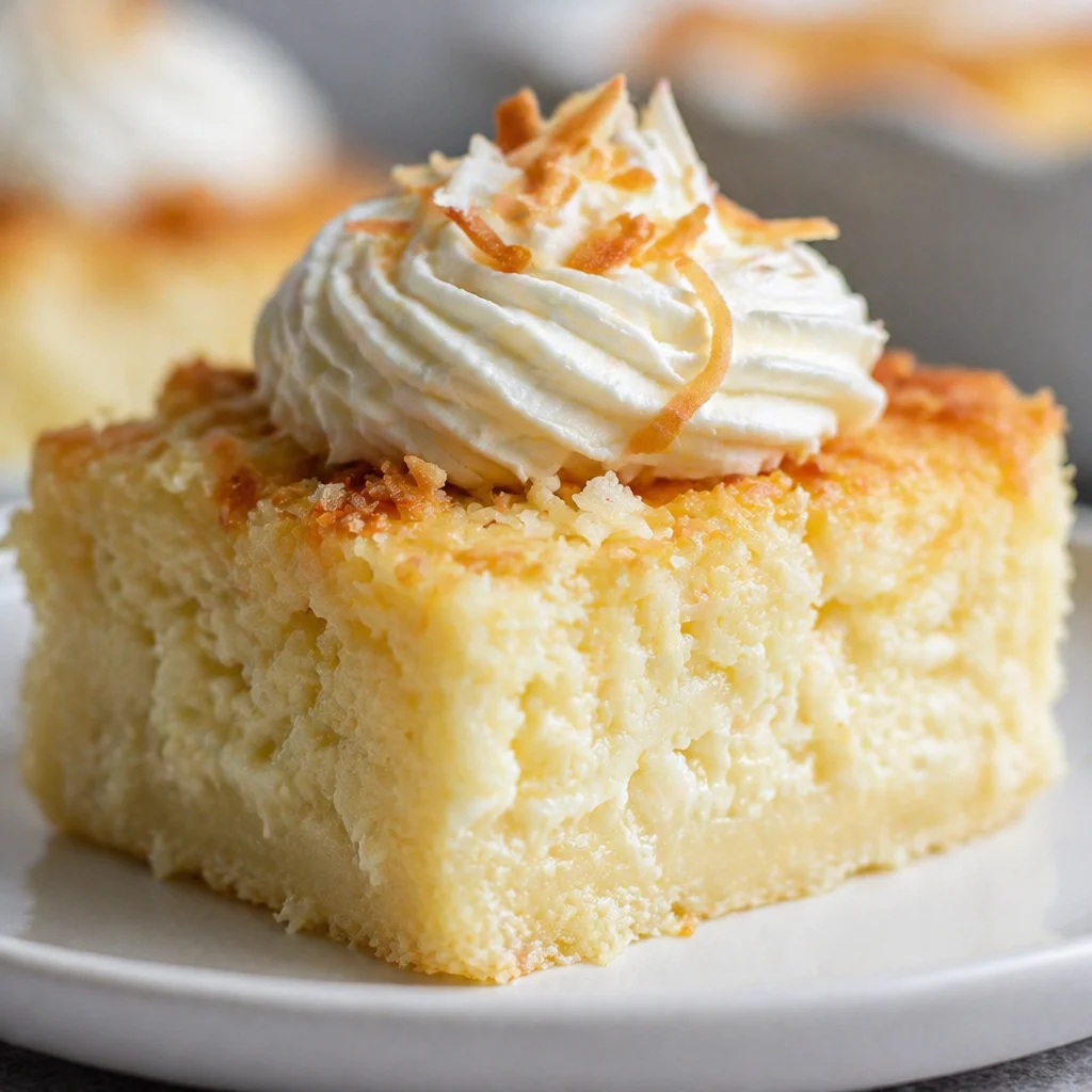 Delicious Baby Coconut Impossible Pies with crust formed during baking