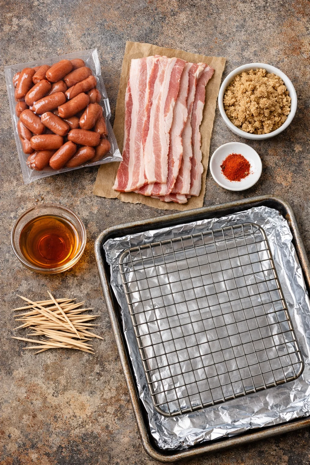 BACON WRAPPED SMOKIES